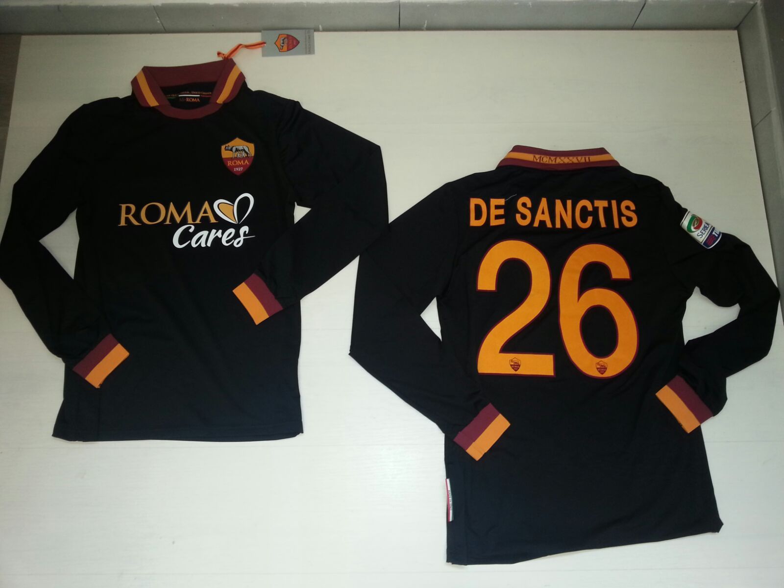 ALTRA 2698 AS ROMA CARES DE SANCTIS MAGLIA MAGLIETTA PORTIERE GK SHIRT BLACK