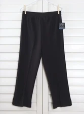 MING WANG NWT $195 Brown Signature Stretch Knit Ankle Pants Size Small Petite