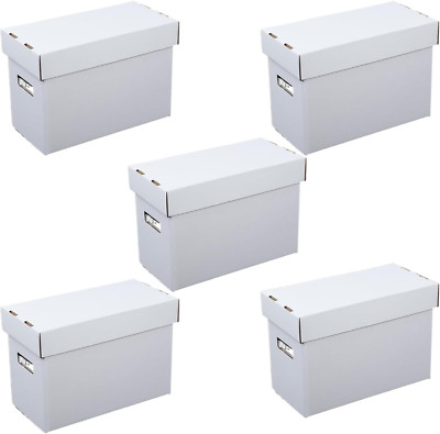 5 Pcs Comic Book Storage Boxes, Holds 150-175 Comics Each, Collapsible, Stackabl