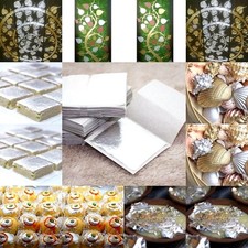 5-100 SILVER LEAF LEAVES 99.9 PURE FOOD GRAD EDIBLE 999/1000 CRAFTS 4x4 cm.DIY