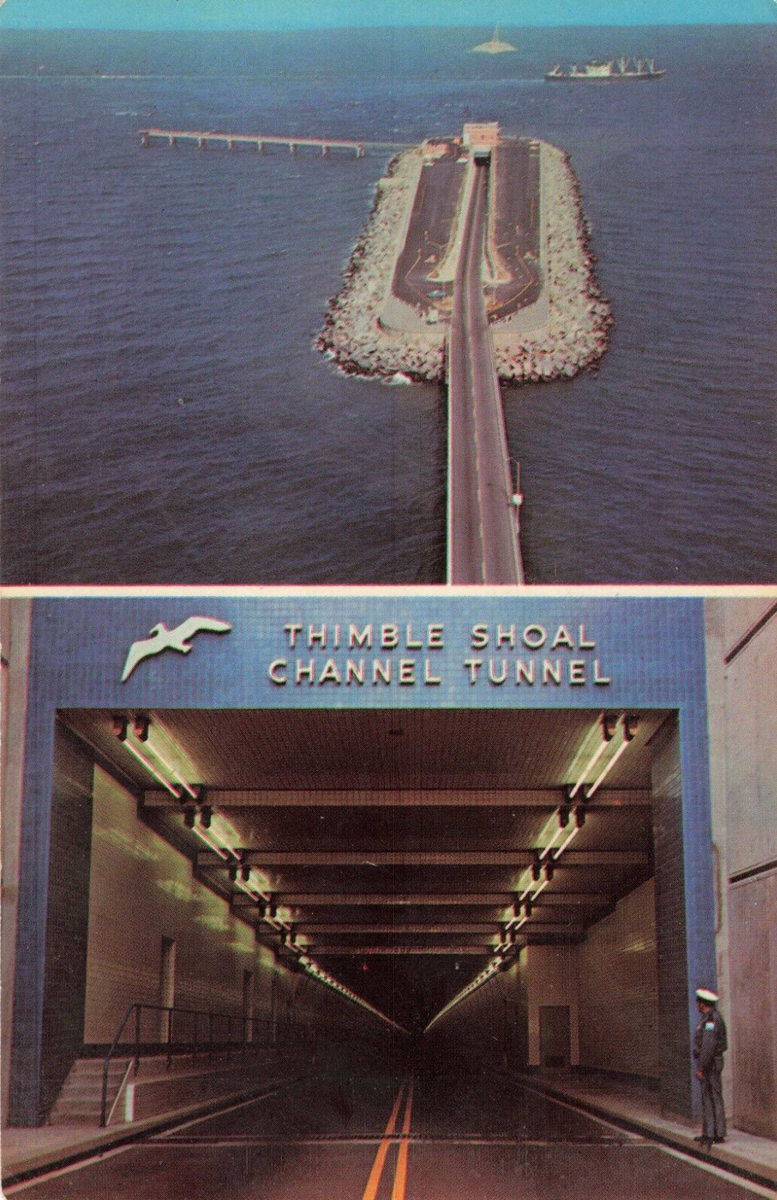 Postcard Chesapeake Bay Bridge Tunnel Virginia Beach VA Spans Miles