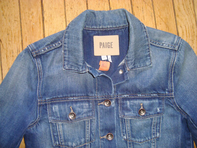 PAIGE JEANS LADIE'S DISTRESSED DENIM JEAN JACKET SIZE XS HARDLY WORN!