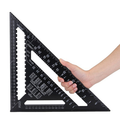 12Inch Rafter Square Carpenter Square Aluminum Square Layout Tool with Black Oxi