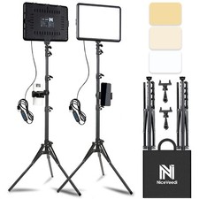 2-Pack LED Video Light Kit, NiceVeedi Studio Light, 2800-6500K Dimmable Photo...