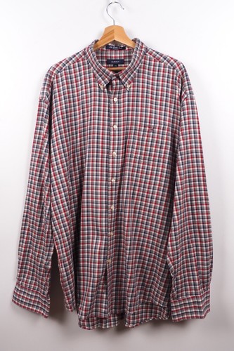 GANT Mens Genuine Heather Twill Check Plaid Blue Red Gray Shirt XXXL 3XL 46 18 - Picture 7 of 8