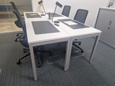 Used White Office Desk With Drawers 1200mm – Rectangular Computer Workstation 🚚