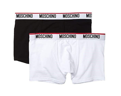 Moschino Men's Boxer Briefs Underwear Bi Pack Black/ White Cotton XS New Box