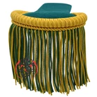 SH British Officer Shoulder Epaulettes Green Golden Bullion Fring/Marching Band