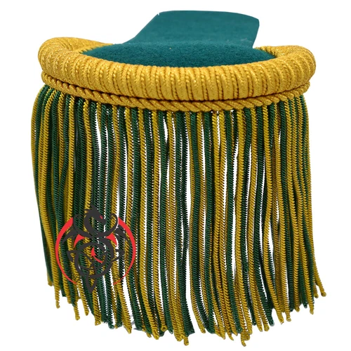SH British Officer Shoulder Epaulettes Green Golden Bullion Fring/Marching Band