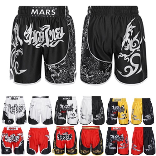 Kids Boys Muay Thai Shorts Kickboxing Shorts Boxing Martial Arts Training Trunks - Afbeelding 1 van 72