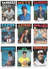 1986 Topps Baseball Trading Cards / You Choose #s 501 - 750 / mb45