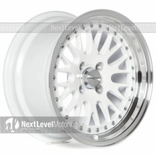 1 Circuit Cp21 15x8 4x100 25 White Wheels Fits Honda Civic Ek Eg Dc2 Mesh