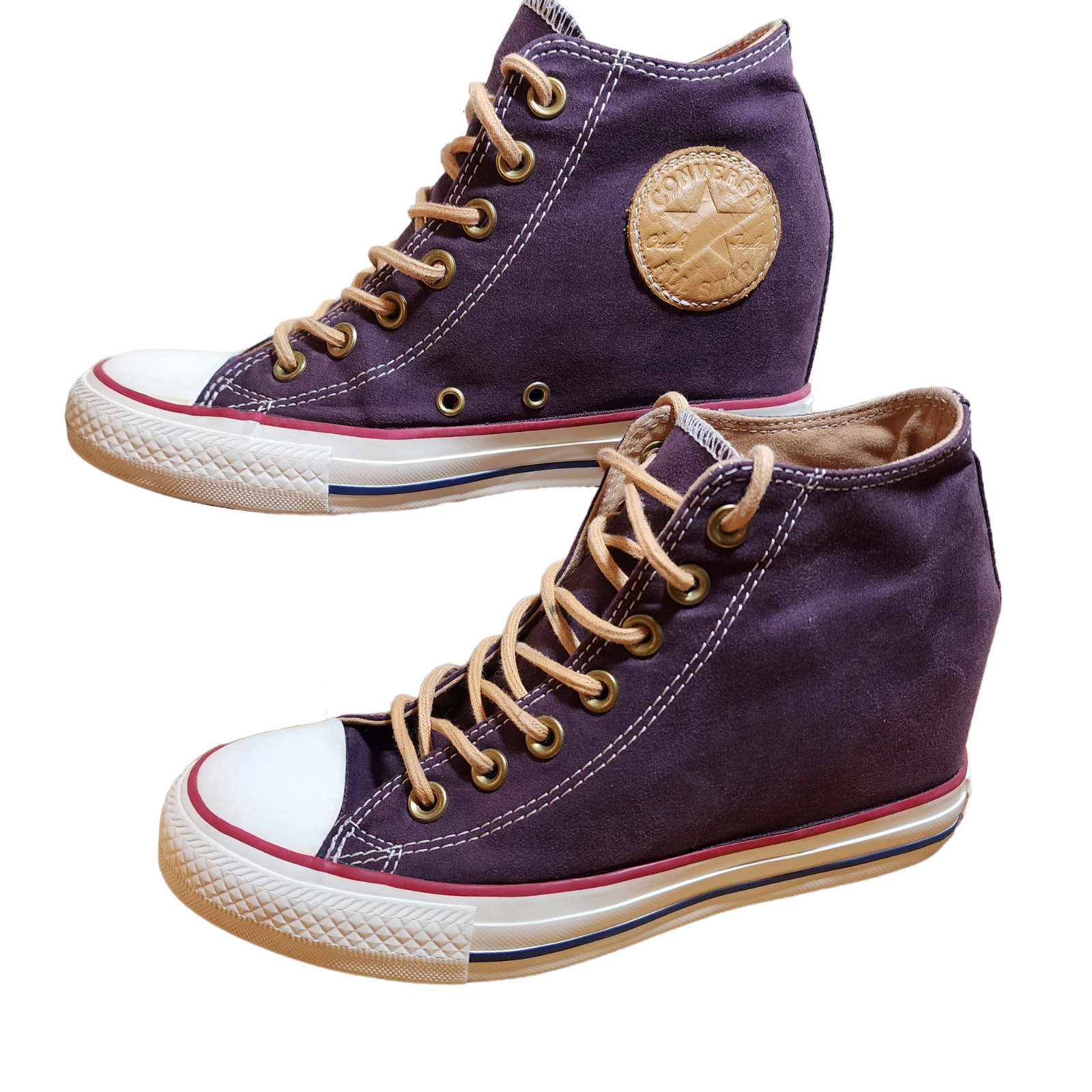 purple wedge converse