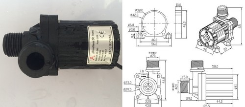 24V DC Small Submersible Water Pump 960LPH 6M,Mini Size, Brushless, For Fountain - Picture 8 of 8