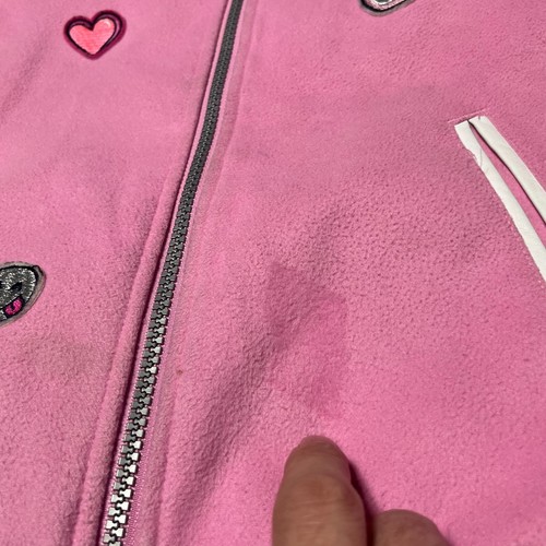 OshKosh B'Gosh Jacket Girl's Size 6 Pink Hooded Full Zip Cat Star Heart Osh Kosh - Picture 12 of 15