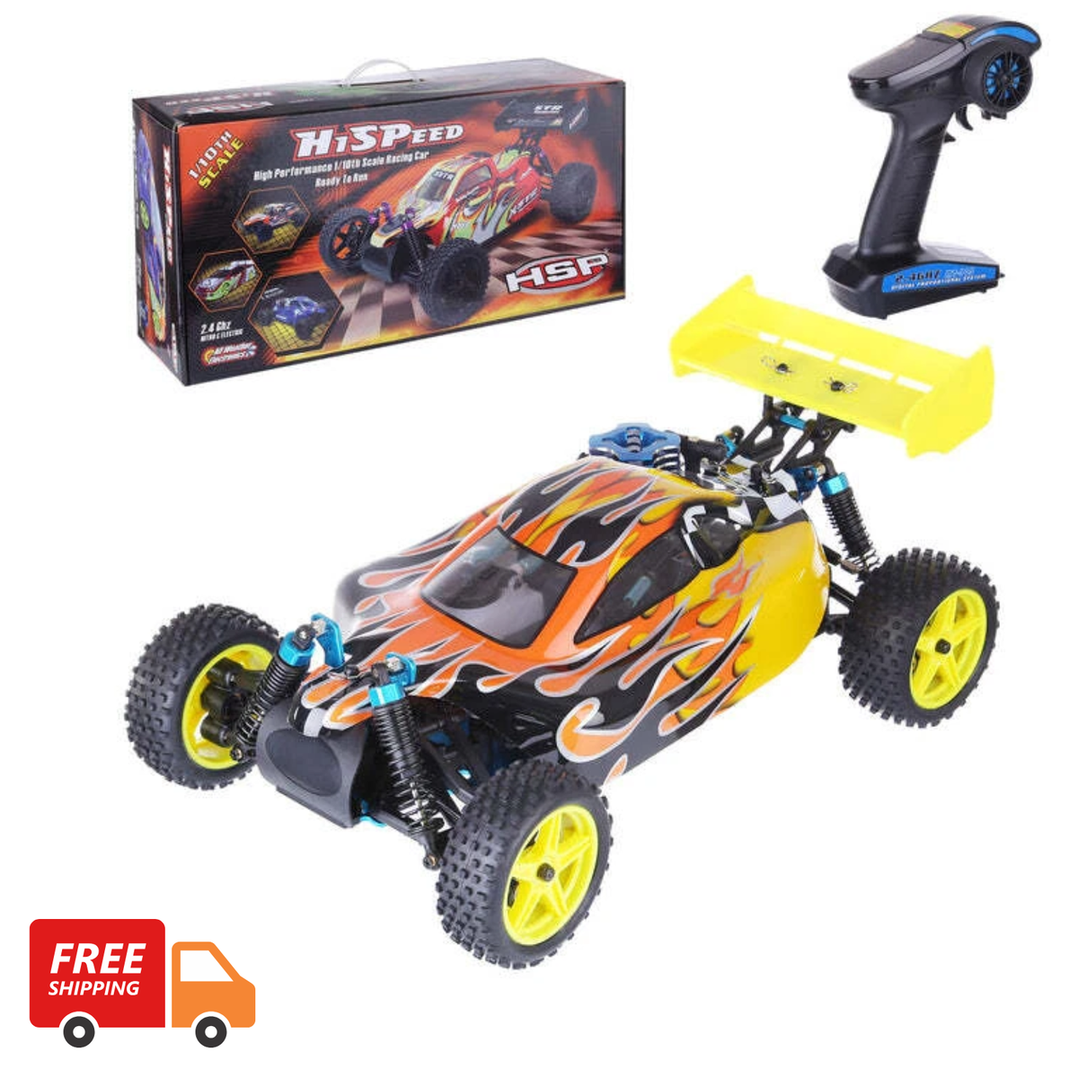 Off-Road Buggy Truck RC Car 1/10 Scale 4WD Nitro Gas Powered