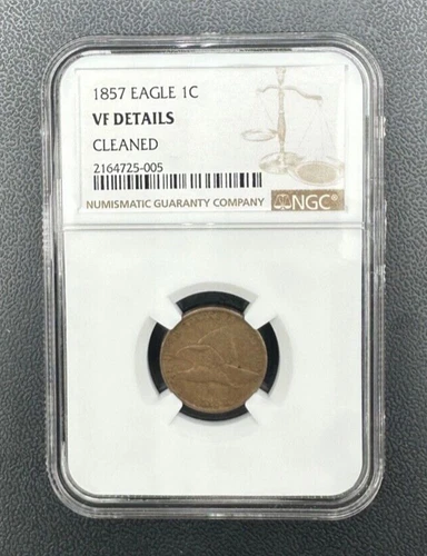 1857 United States Flying Eagle Cent 1C VF Details NGC