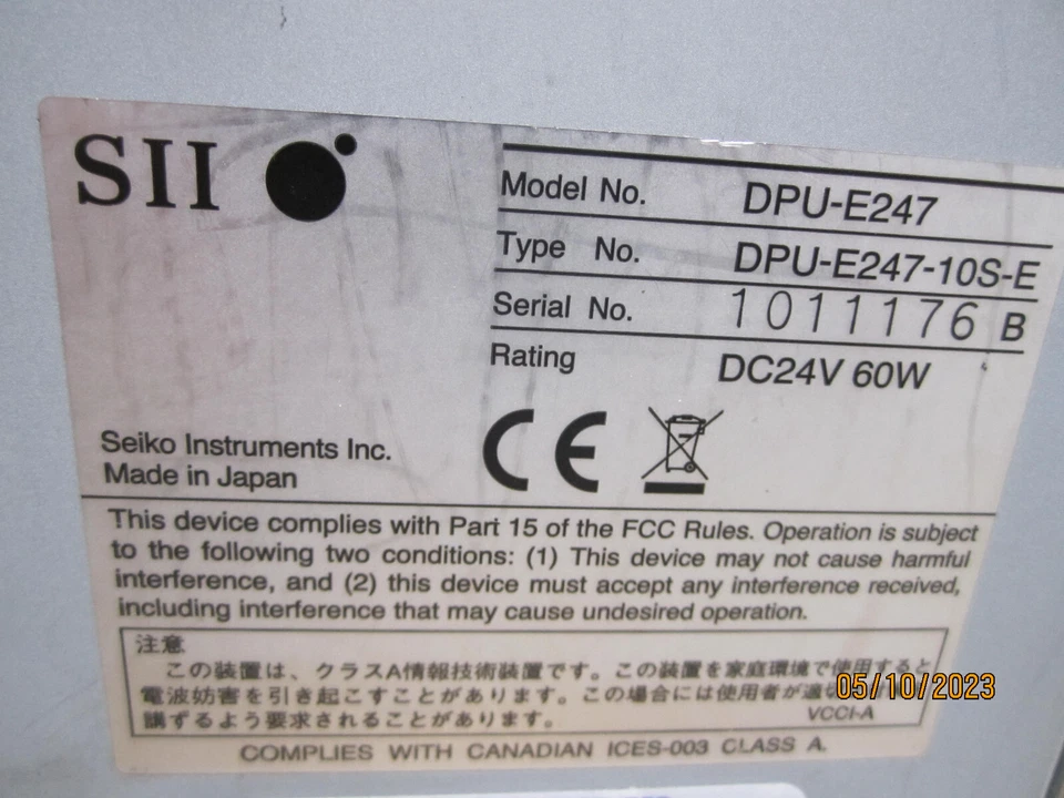 Verifone  Sapphire Seiko DPU-E247 Serial Thermal Receipt Printer Remanufactured - Image 2 of 3