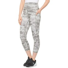 RBX Green Camo Print Pockets Stretch HIGH WAISTED Yoga Workout Pants size S