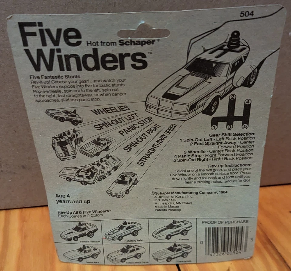 Vintage Schaper Five Winder Datsun Turbo 280ZX Gear Shift Friction Car, Sealed  - Image 2 of 4