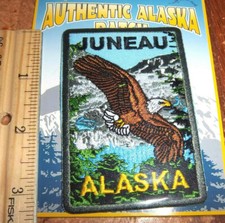 Juneau Alaska Bald Eagle iron on Embroidered Patch, great Alaska Patch