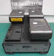 ANTON BAUER TM4 Battery Charger, Gold Mount, w/ Power Cord  3x Batteries