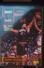 JUNIOR BURROUGH 1995 Signature Rookies Draft Day #15 Auto BOSTON CELTICS /7750