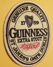 GUINNESS EXTRA STOUT Embroidered Patch approx 2.75 X 3.5"