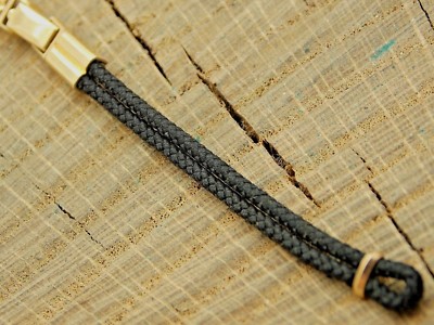Vintage Finesse NOS Rolled Gold Plate & Black Cord Loop End Unused Watch Band