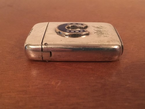 Antique HJ & Co Silver Plated Match Safe w/ Enamel Horse Shoe Decoration - Picture 9 of 11