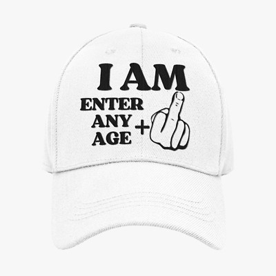 Personalisierte Mütze Geburtstag Alter Mittelfinger jedes Alter hinzufügen individuell Witz Geschenk lustig
