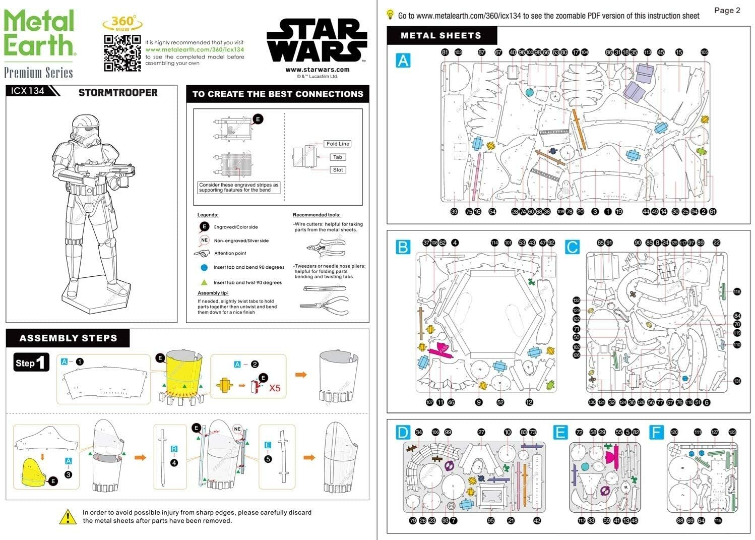 Fascinations ICONX Star Wars STORMTROOPER 3D Steel Metal Earth Model Kit ICX134