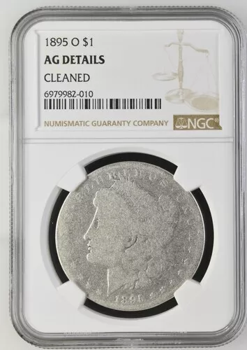 1895-O MORGAN SILVER DOLLAR NGC AG DETAILS CLEANED KEY DATE