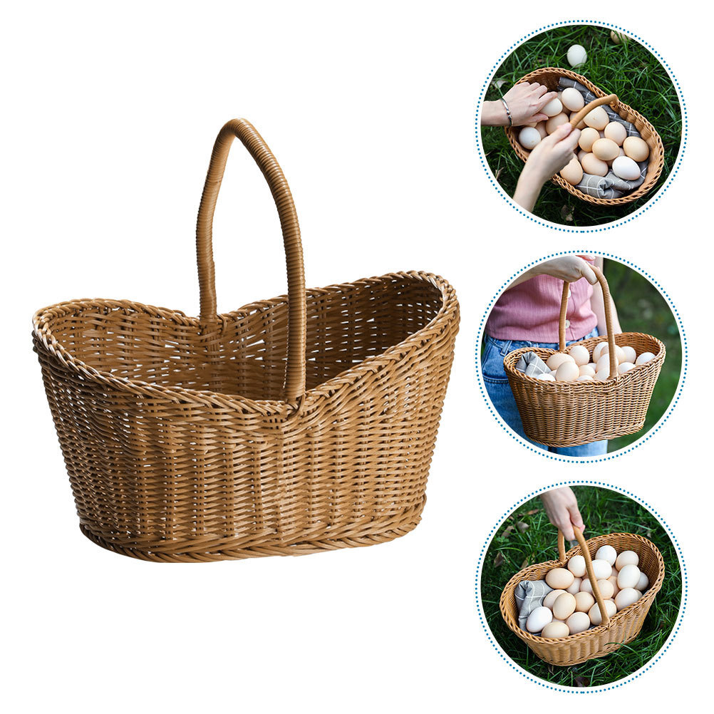 Large Wicker Basket with Handle Rattan Shopping Basket/carrier