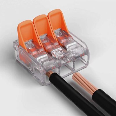 WAGO Compact Lever-Nut Wire Connector   3-Conductor Push-In Splicing Connector