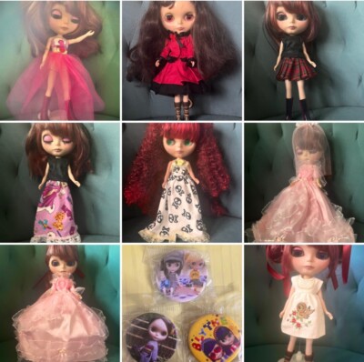 Vintage Lot of Blythe Pullip Doll Clothing Shoes Wig Pins (Doll not Included)