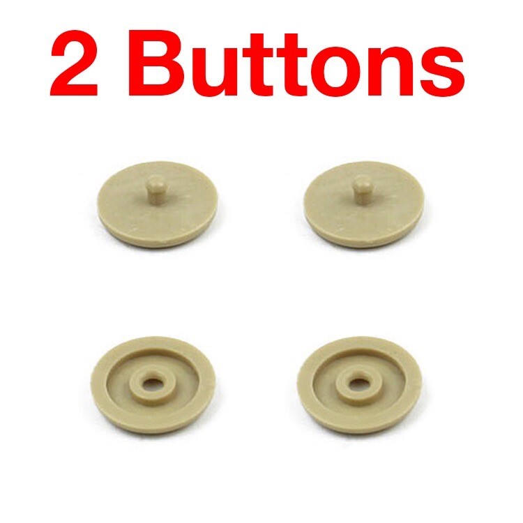 2x Tan Seat Belt Button SNAP Buckle Stop Universal Fit Stopper Kit in