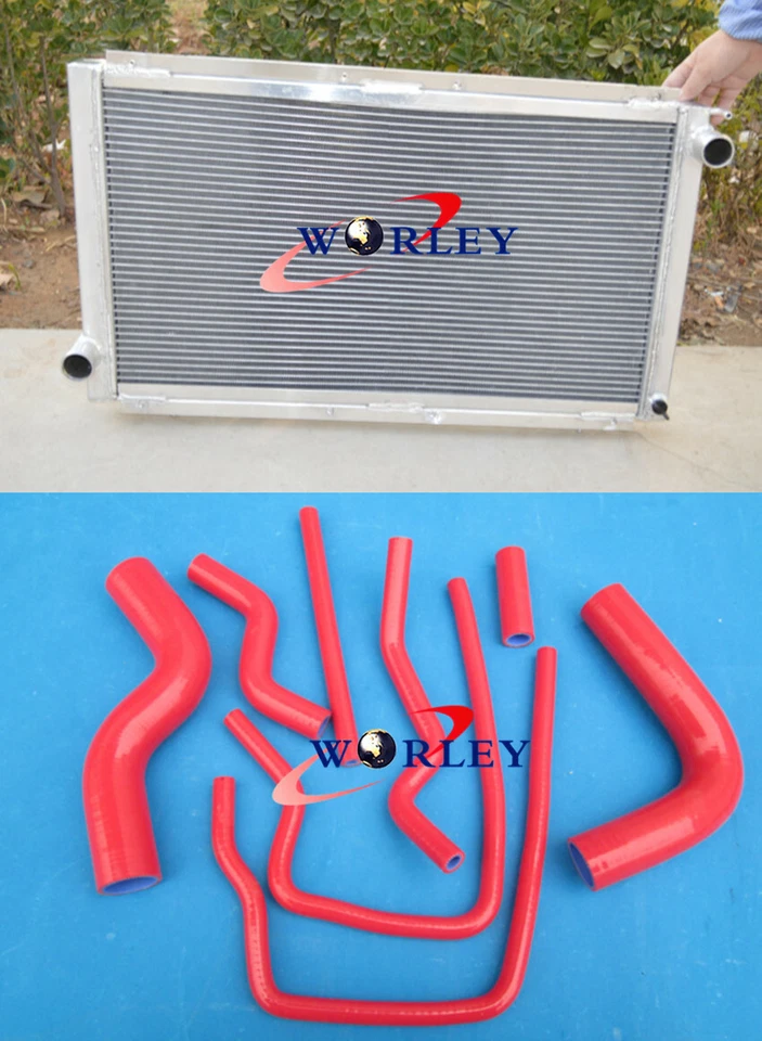 Radiador de aluminio + manguera azul para SUBARU IMPREZA WRX GC8 STI 2.0L 1992-2000 MT Foto 2 de 4