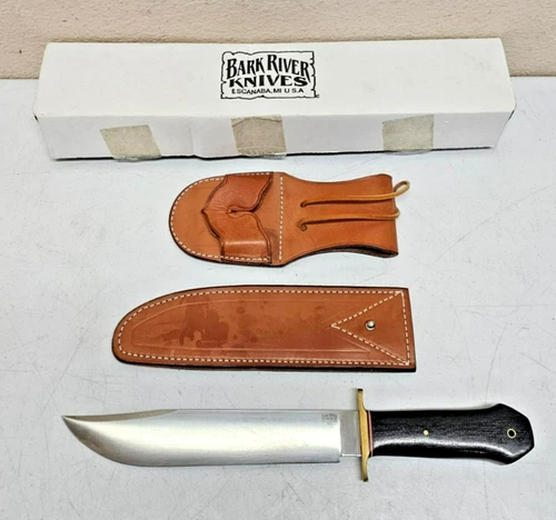 Bark River Knives 1909 Michigan Bowie Coffin Handle Black Burlap BR-1909-176