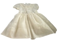 Child's Vintage 60 s First Communion Baptism Dress Formal Lace Off White Ivory