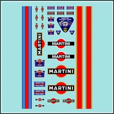 Calcomanía tobogán acuático 1:24 / 1:18 - 34 piezas Martini Racing Slotcar Gasloine USA Muscle