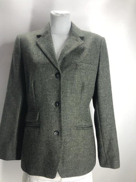Women Laura Ashley Blazer Grey Wool 40 / L / 48