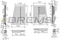 Bremsi Luftfilter FüR Mercedes-Benz Glk-Klasse X204 320 Cdi 4Matic 350 M-Klasse
