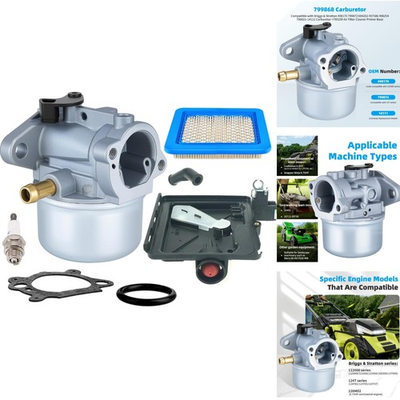 #ad Lawn Mowers Small Engines Carburetor 799868 795259 Air Filter for Easy Install $37.95
