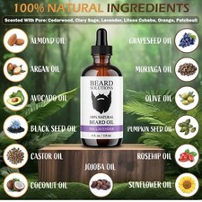 4 oz. Scented Beard Oil 100 Natural Men's Hair Growth Serum With Essential Oils
