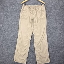 The North Face Women s Cargo Pants 10 Beige Drawstring Waist Nylon 32 Length