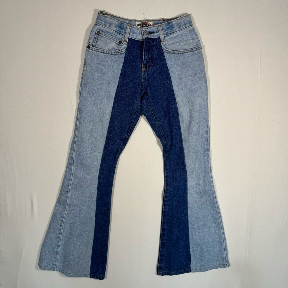 Levi's Ark Reworks Flare Jeans Patchwork Two Tone… - image 2