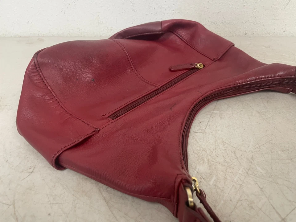 St Johns Mujer Rojo Cuero Genuino Ajustable Bolso de hombro con correa multi bolsillo Foto 4 de 4