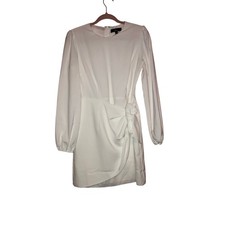 Lulus Elegant White Long Sleeve Mini Dress Size Small