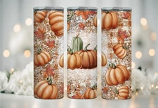 Pumpkins, Fall/20oz Tumbler/Hot/Cold/Straw/Stainless/Leak Proof(220)